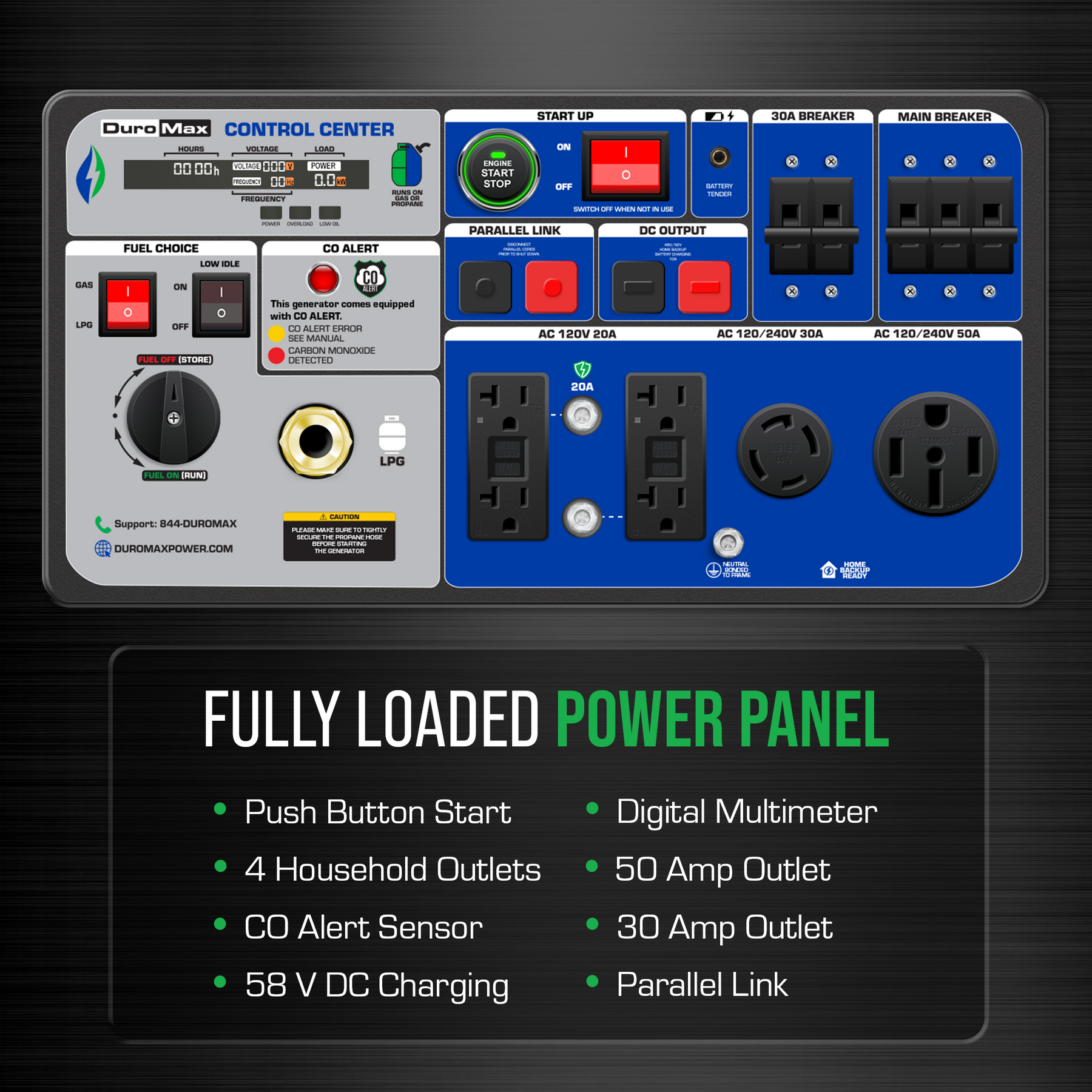 DuroMax XP11000iH 11,000 Watt Portable Dual Fuel Inverter Generator - Quiet & Reliable Power