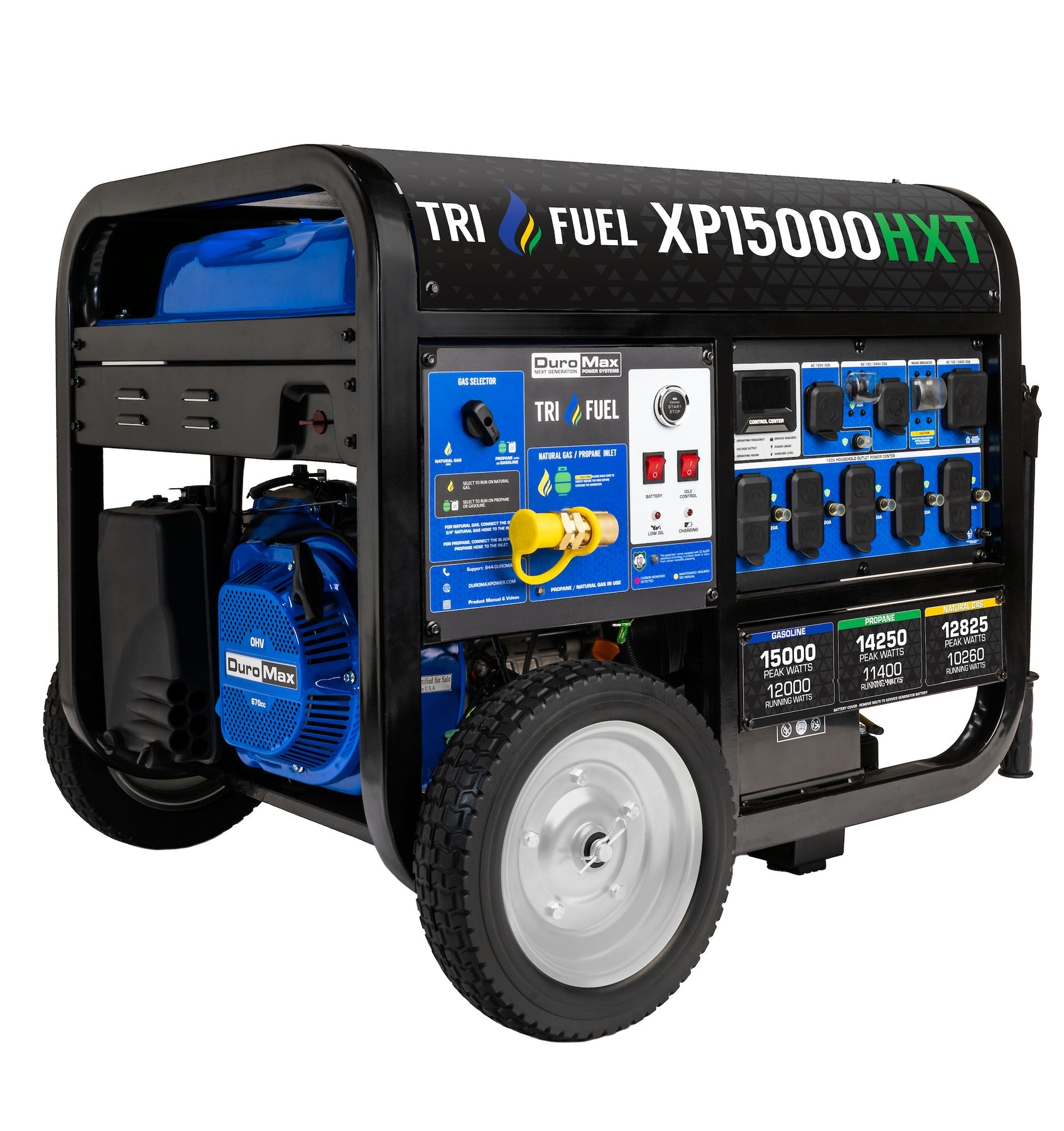 DuroMax XP15000HXT 15,000 Watt Tri Fuel Portable Generator