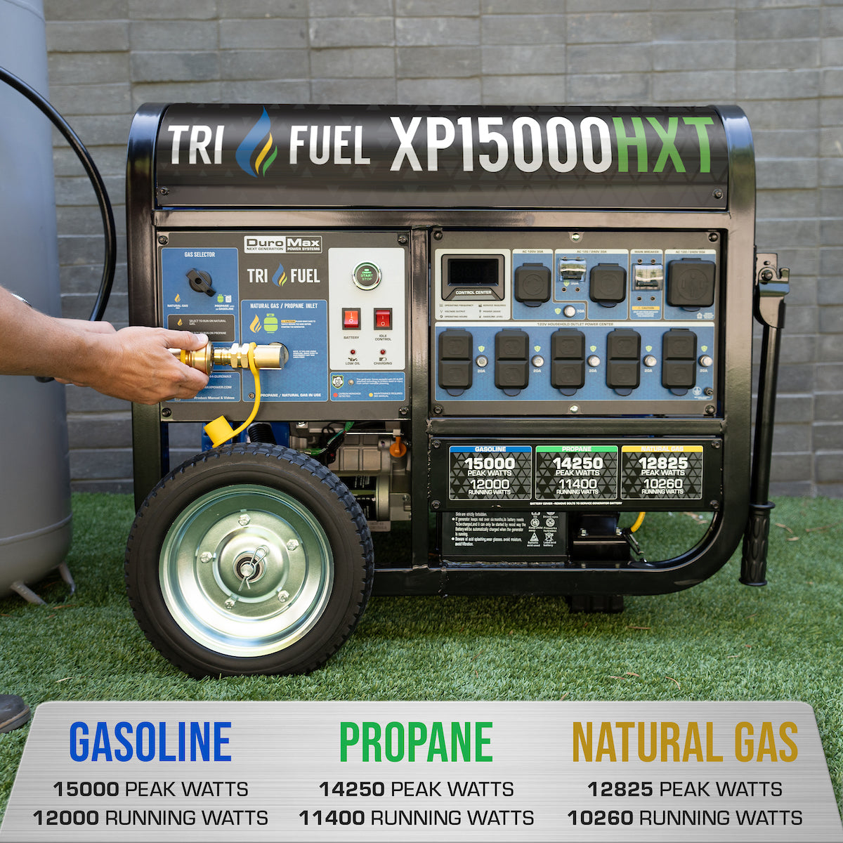 DuroMax XP15000HXT 15,000 Watt Tri Fuel Portable Generator