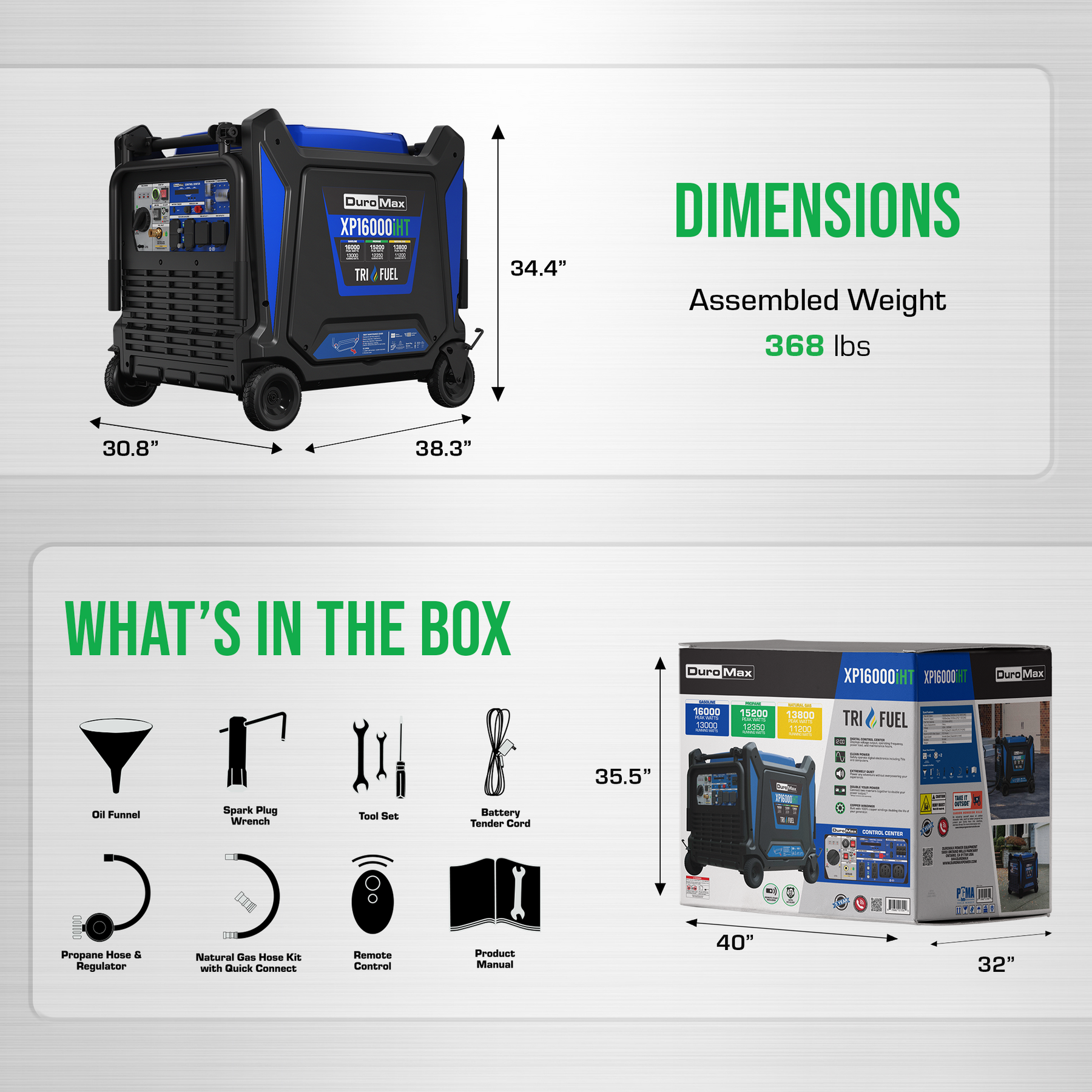 DuroMax XP16000iHT 16,000 Watt Portable Tri Fuel Inverter Generator - Ultimate Power Solution