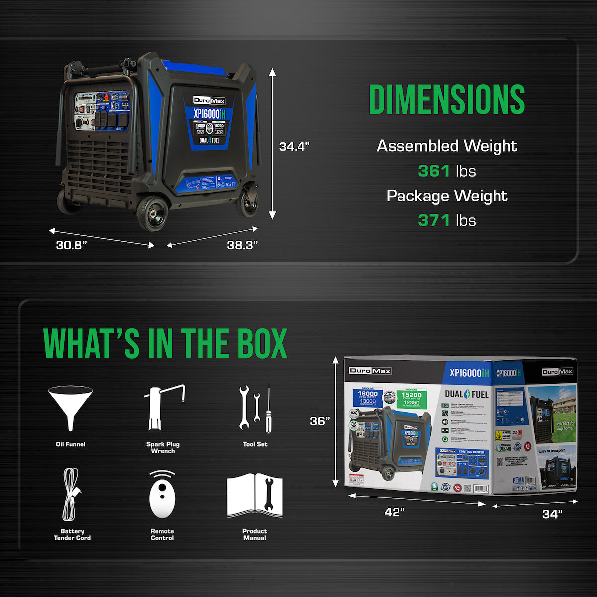 DuroMax XP16000iH 16,000 Watt Portable Dual Fuel Inverter Generator - Power Your Home Anywhere