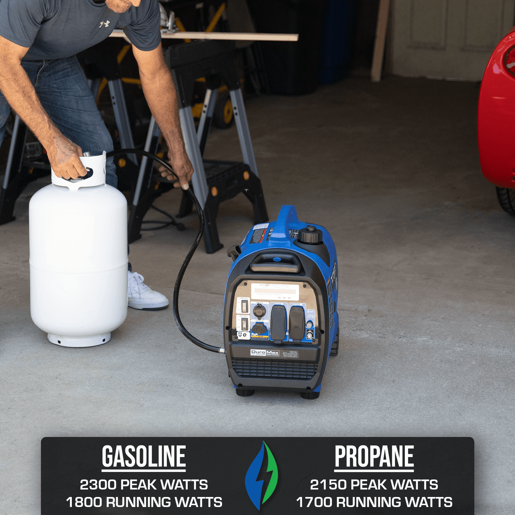 DuroMax XP2300iH 2,300 Watt Portable Dual Fuel Inverter Generator - Quiet & Reliable