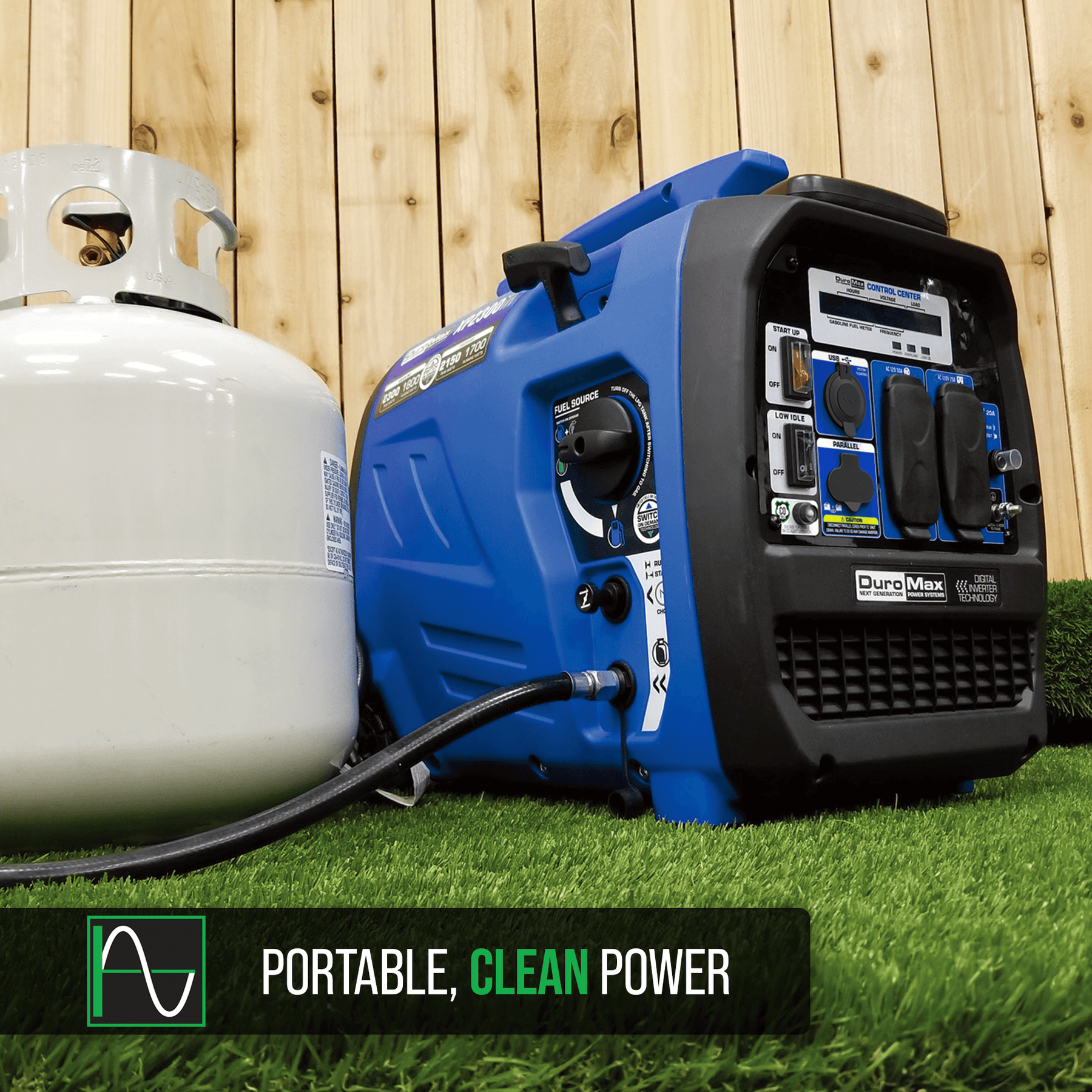 DuroMax XP2300iH 2,300 Watt Portable Dual Fuel Inverter Generator - Quiet & Reliable