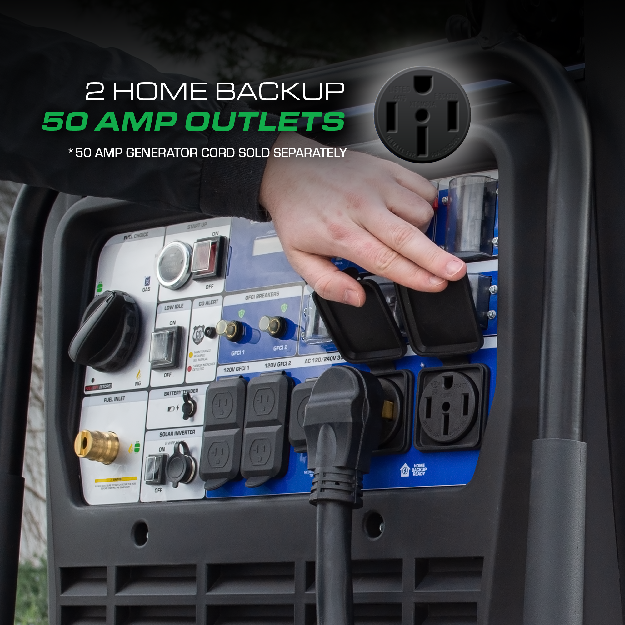 DuroMax 28,000 Watt Tri Fuel Portable Inverter Generator with CO Alert
