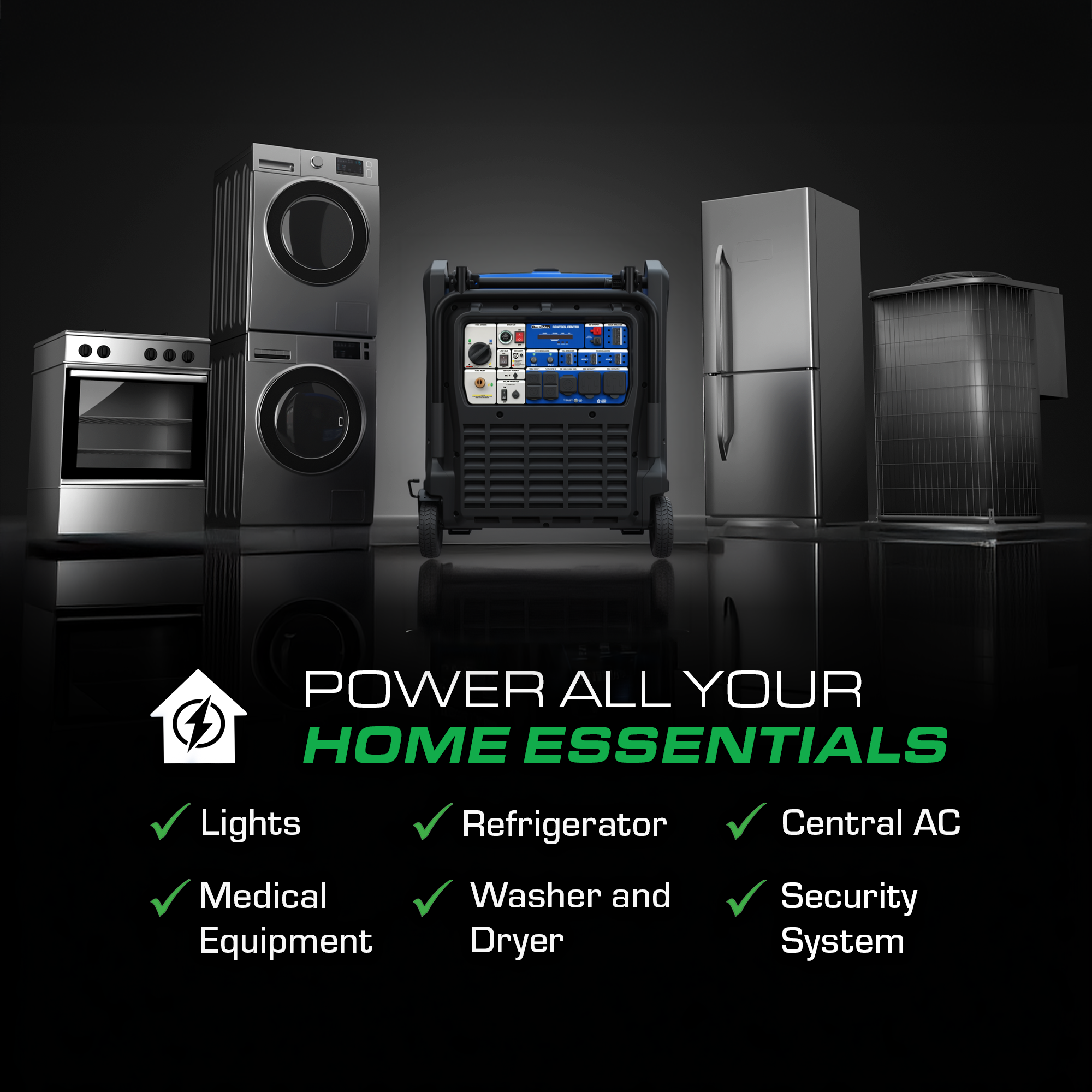 DuroMax 28,000 Watt Tri Fuel Portable Inverter Generator with CO Alert