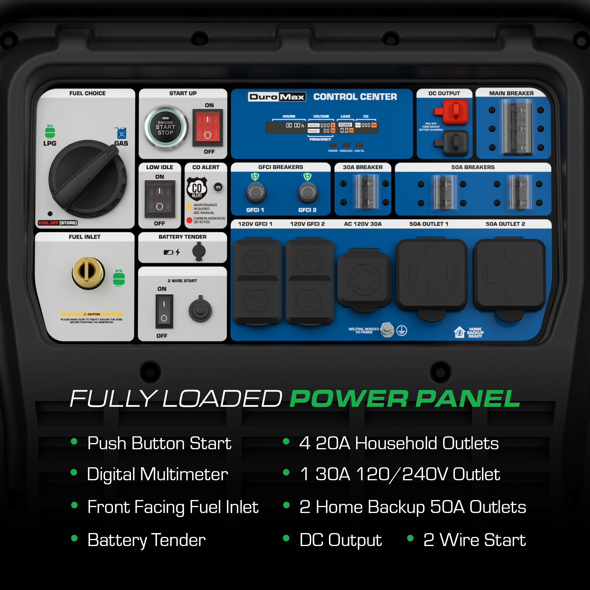 DuroMax 28,000 Watt Dual Fuel Portable Inverter Generator w/ CO Alert