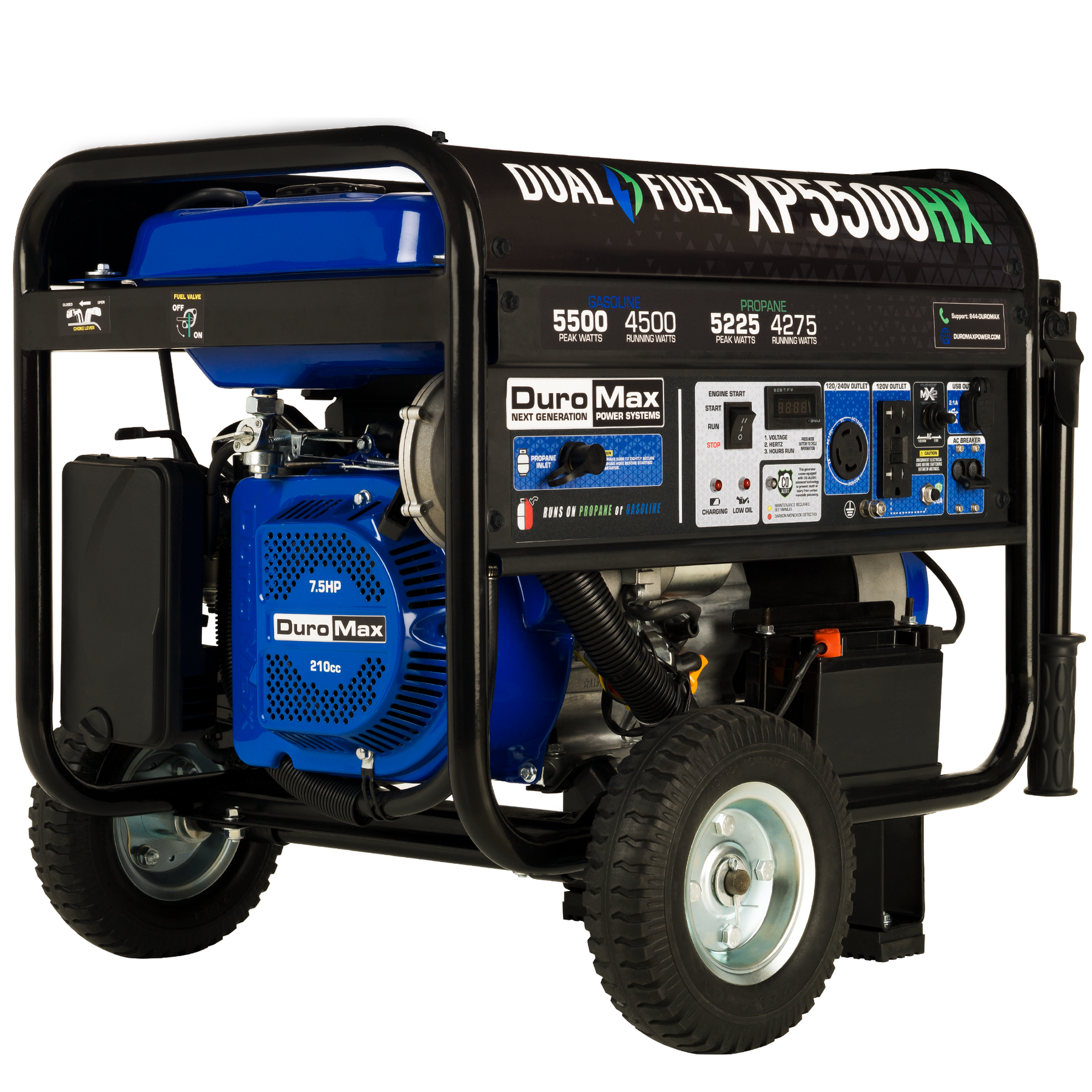 DuroMax XP5500HX 5,500 Watt Dual Fuel Portable Generator with CO Alert