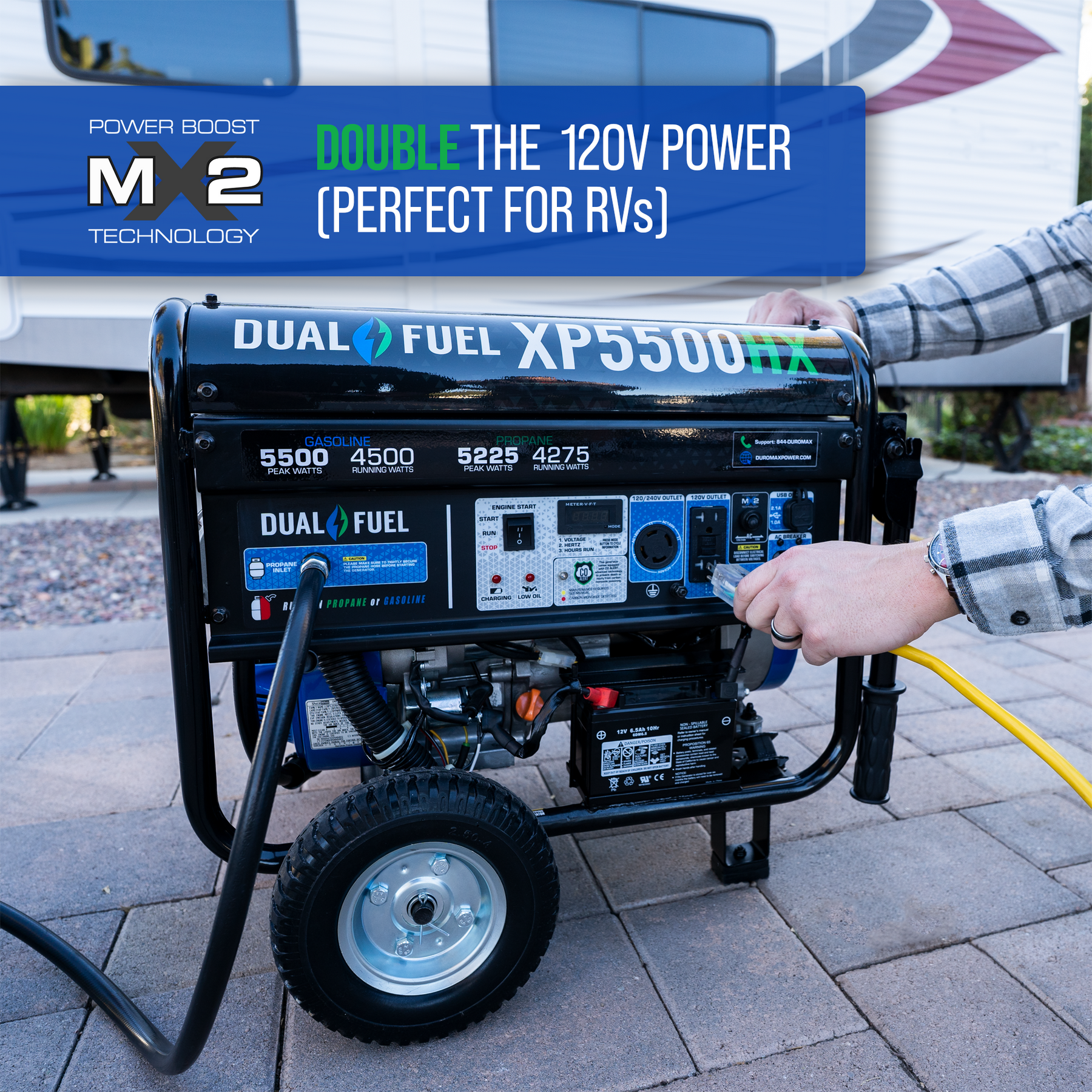 DuroMax XP5500HX 5,500 Watt Dual Fuel Portable Generator with CO Alert