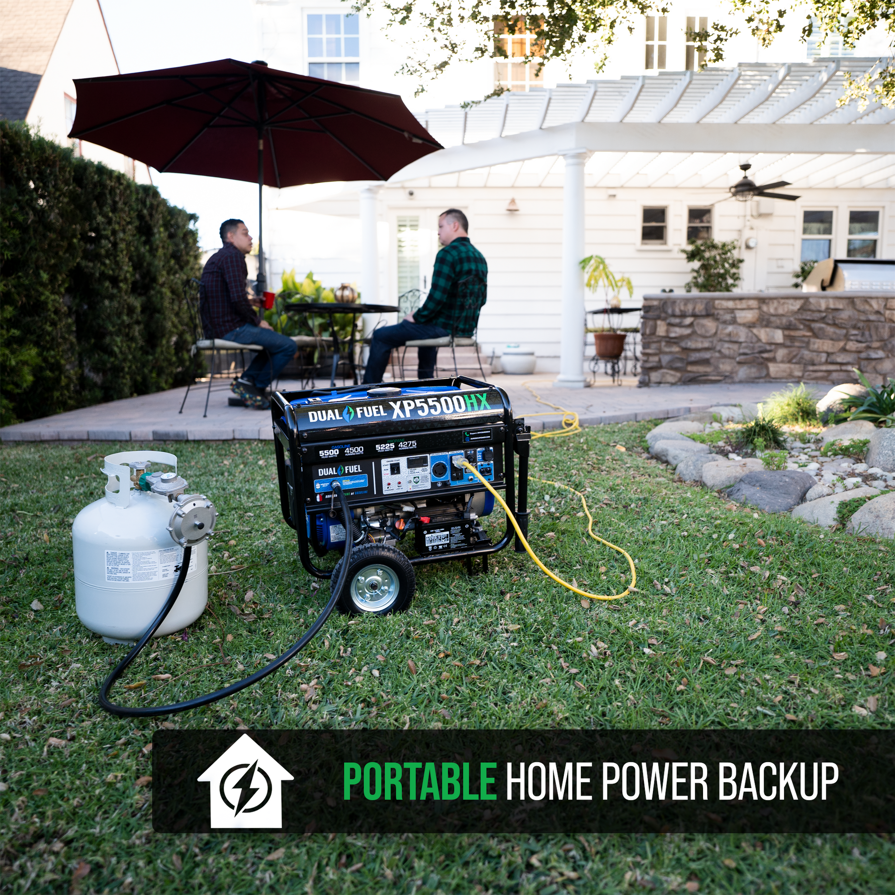 DuroMax XP5500HX 5,500 Watt Dual Fuel Portable Generator with CO Alert