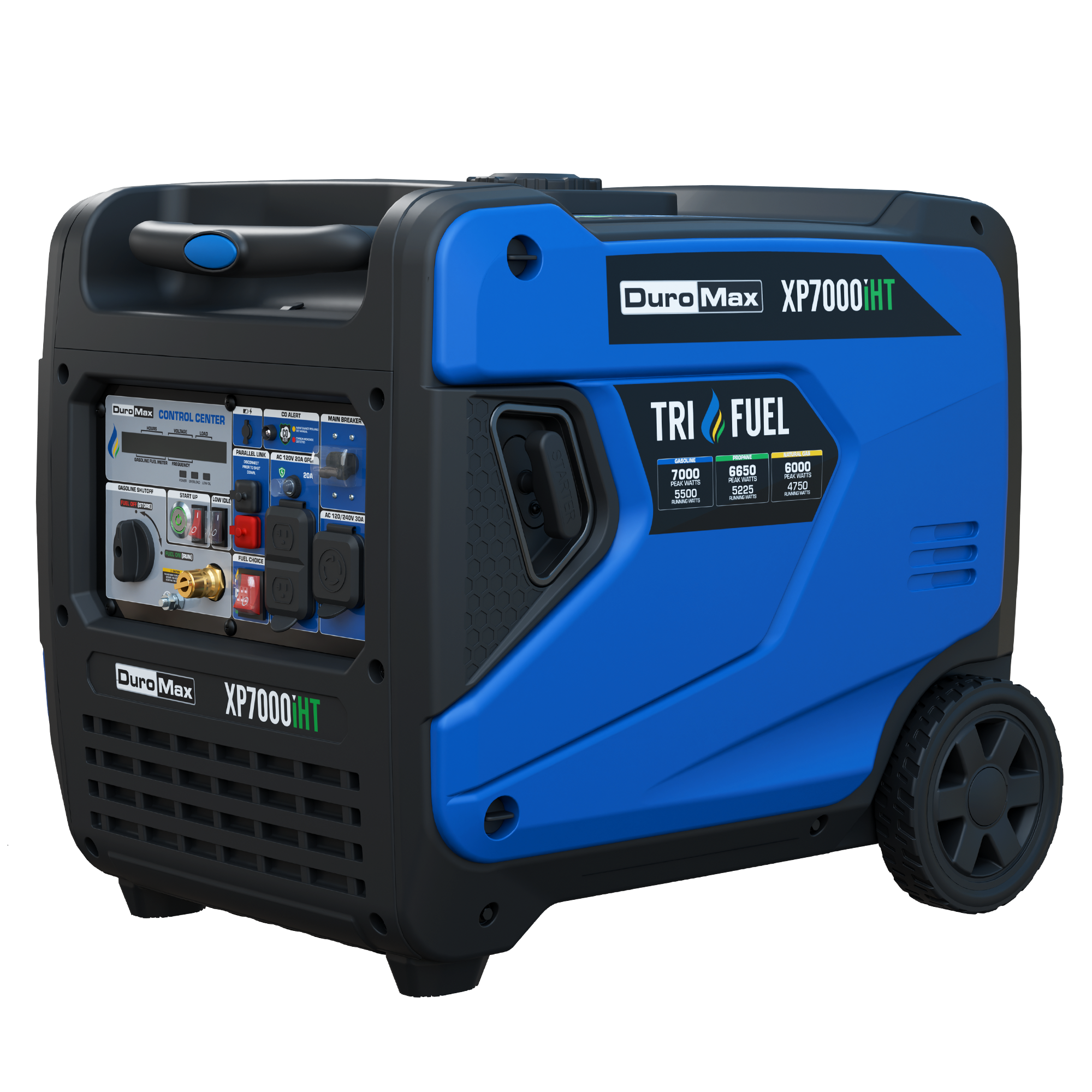 DuroMax 7,000 Watt Portable Tri Fuel Inverter Generator - Quiet & Reliable Power