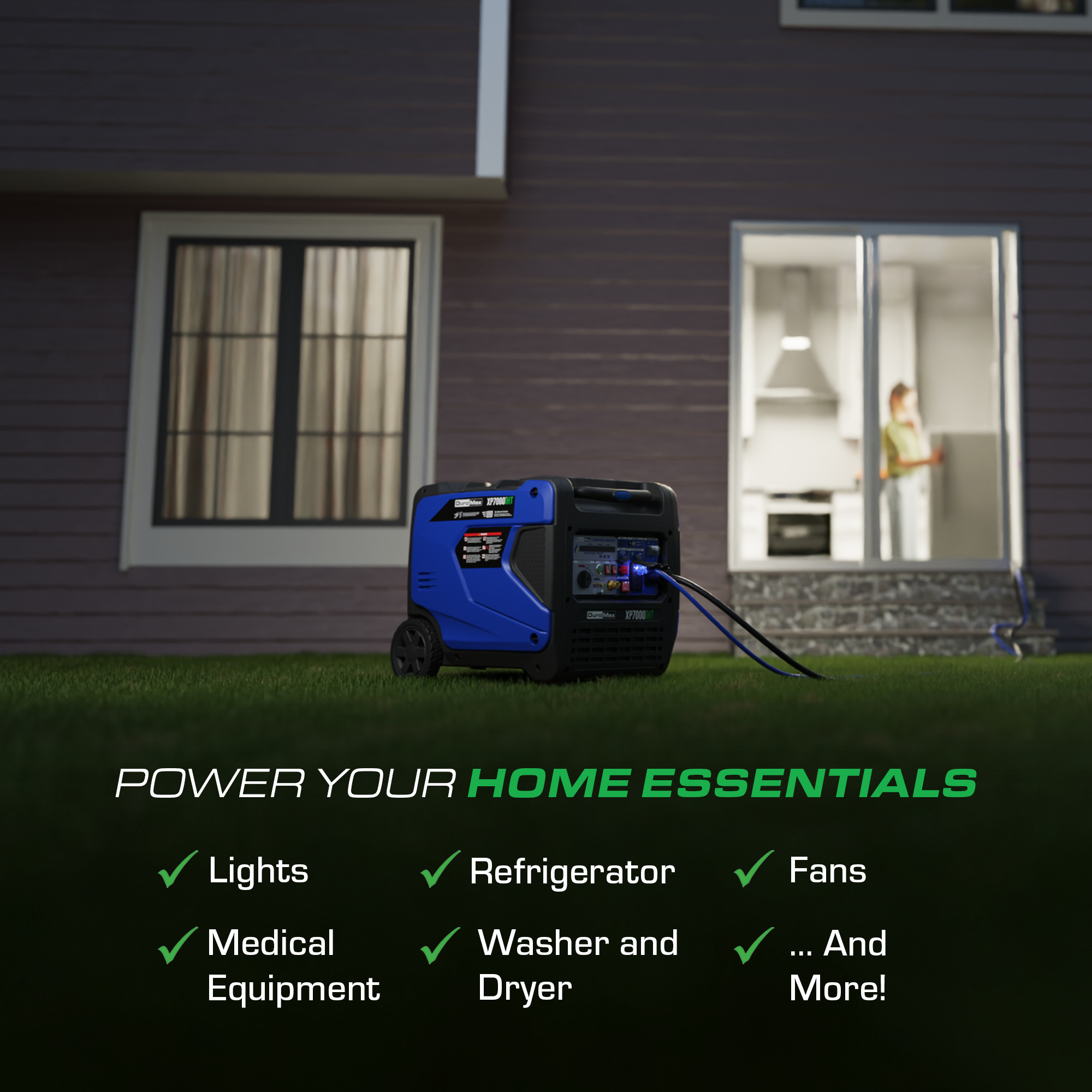 DuroMax 7,000 Watt Portable Tri Fuel Inverter Generator - Quiet & Reliable Power