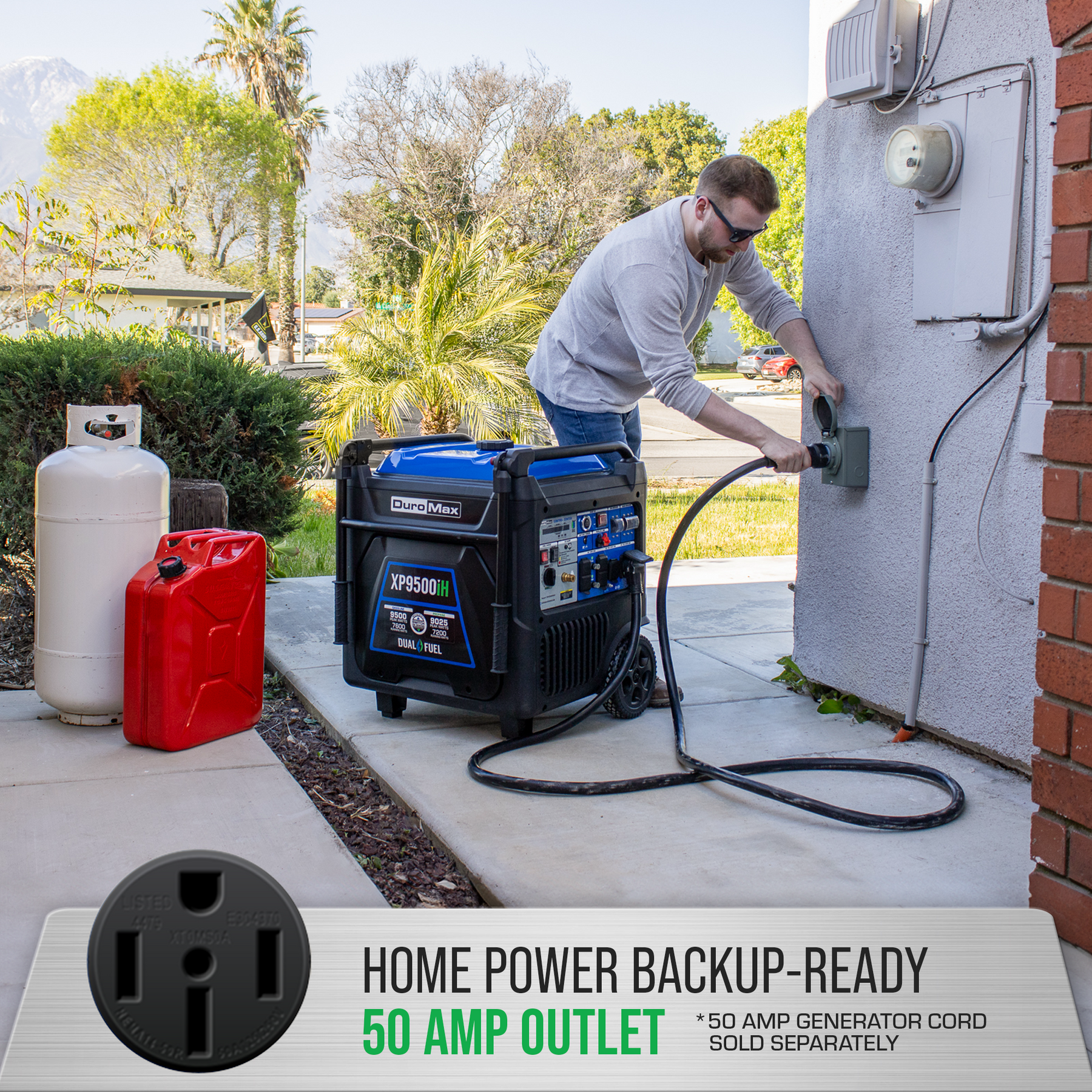 DuroMax XP9500iH 9,500 Watt Portable Dual Fuel Inverter Generator