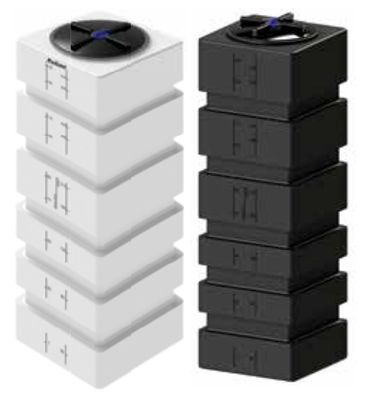 Peabody ProChem 140 gallon square water-only tanks in Natural and Black