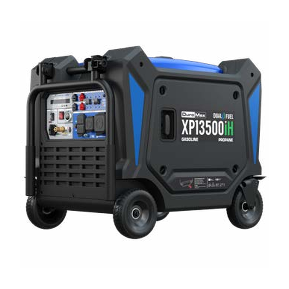DuroMax XP13500iH dual fuel inverter generator on white background